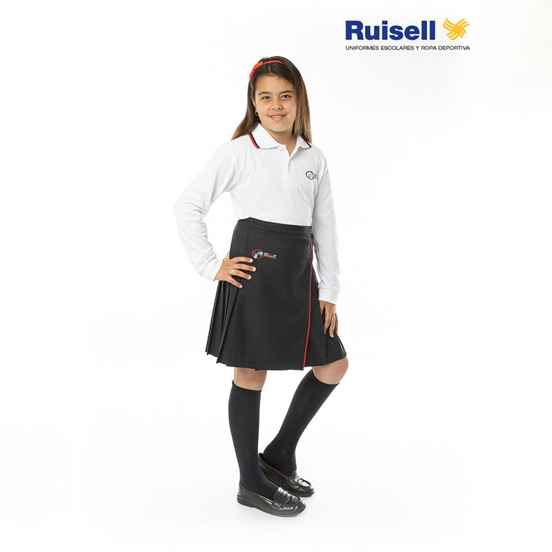 Polo granito manga larga. Colegios ACI. Uniformes Escolares.