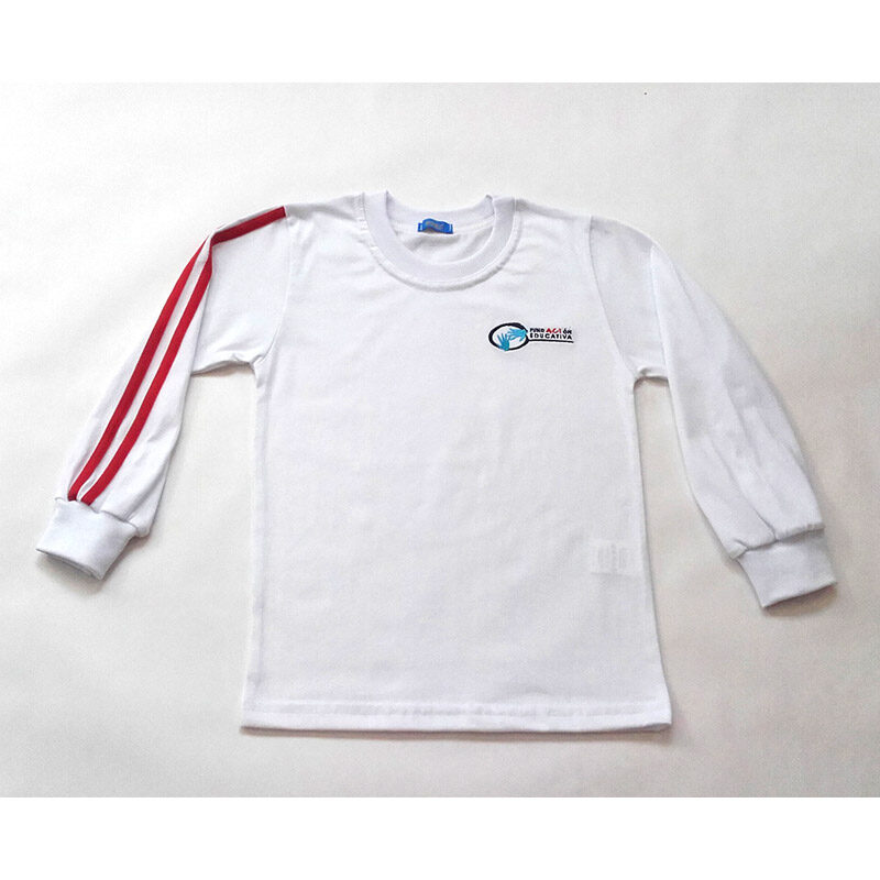 Camiseta de manga larga blanca. Colegios ACI. Uniformes Escolares.