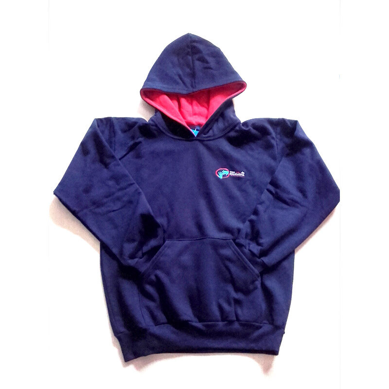 Sudadera capucha de manga larga bordada. Fundación ACI