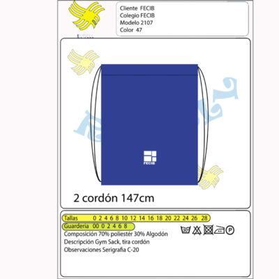 Mochila Gym – sack cordón y tirantes